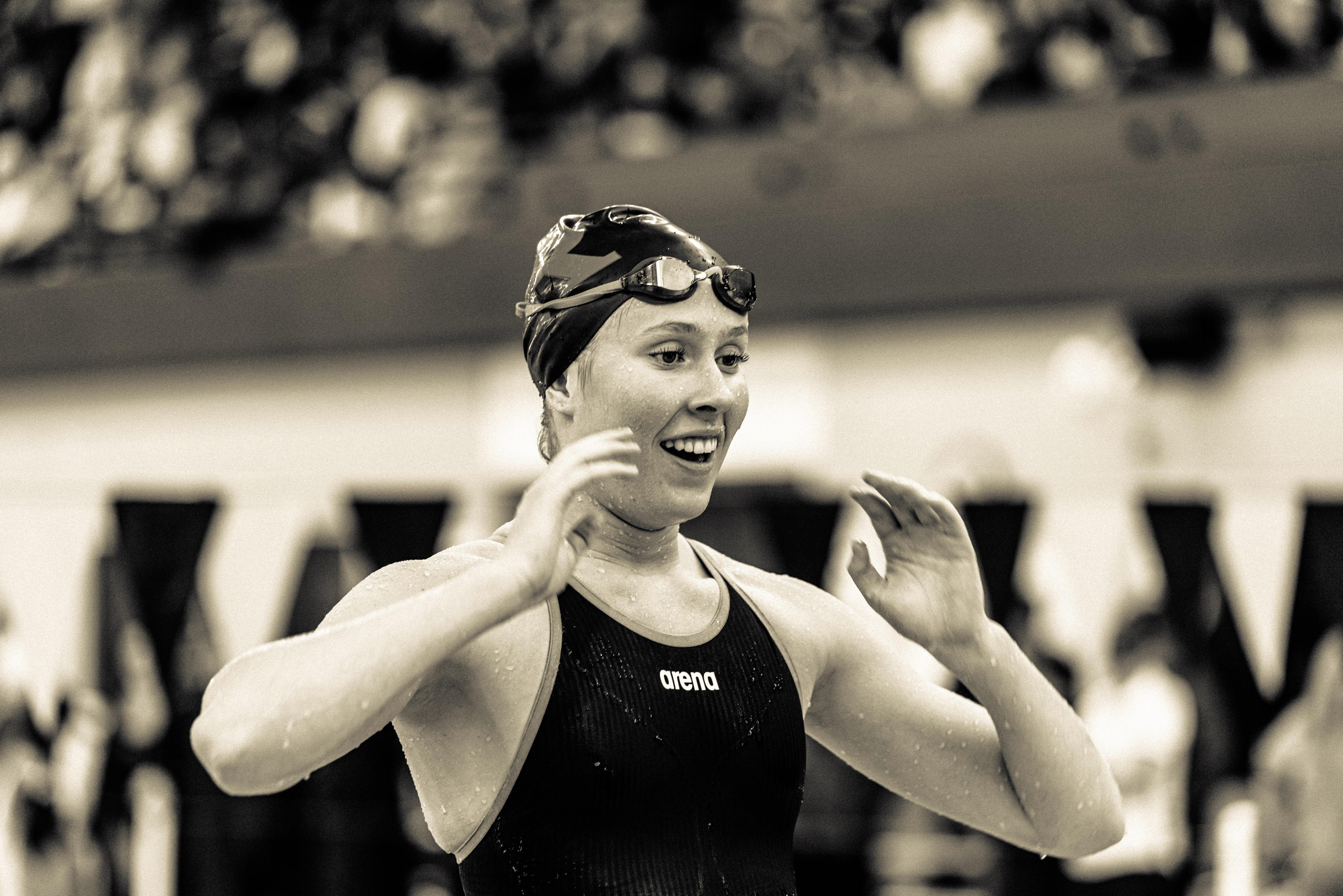 Aubrey at a swim meet